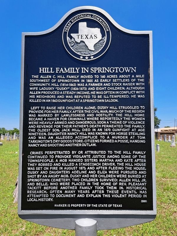 Hill Family in Springtown Marker image. Click for full size.