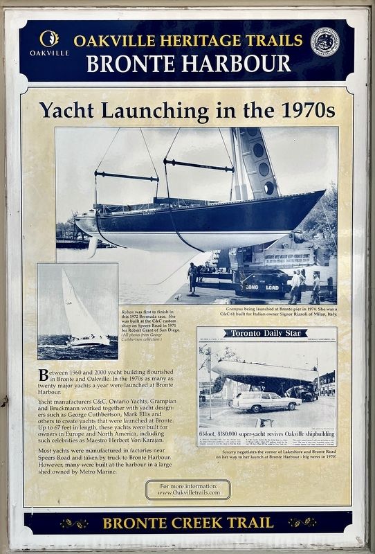 Yacht Launching in the 1970s Marker image. Click for full size.