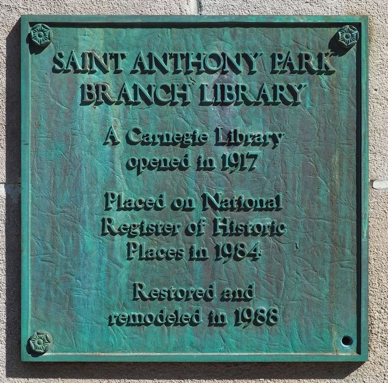 Saint Anthony Park Branch Library Marker image. Click for full size.