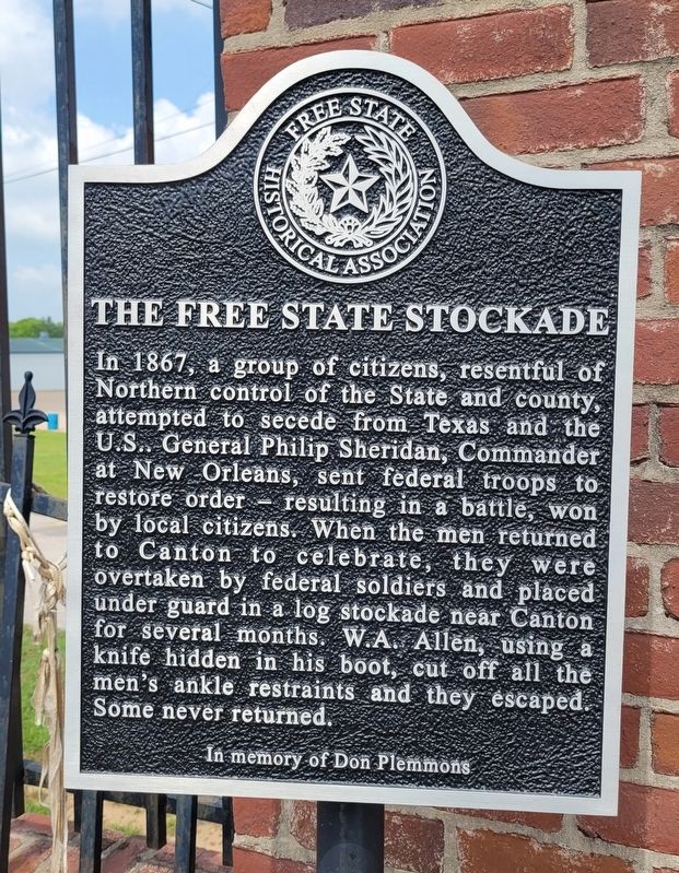 The Free State Stockade Marker image. Click for full size.