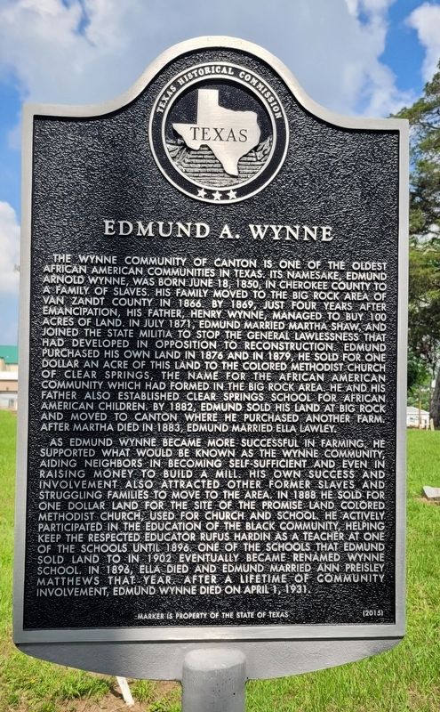 Edmund A. Wynne Marker image. Click for full size.