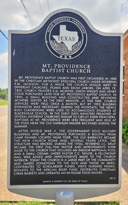 Mt. Providence Baptist Church Marker image. Click for full size.