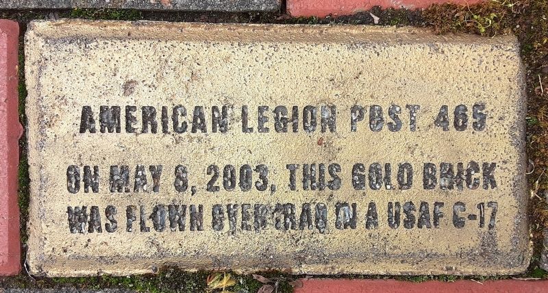 War Memorial Commemorative Gold Brick Paver image. Click for full size.