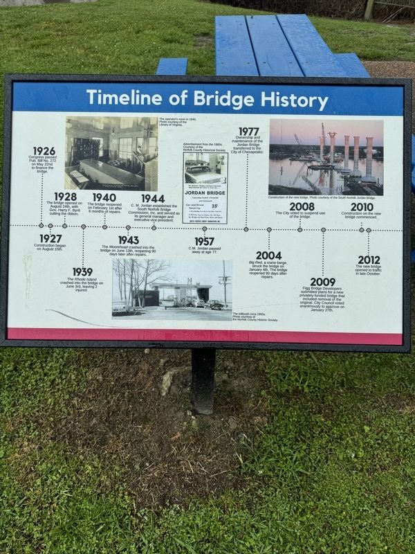 Timeline of Bridge History Marker image. Click for full size.