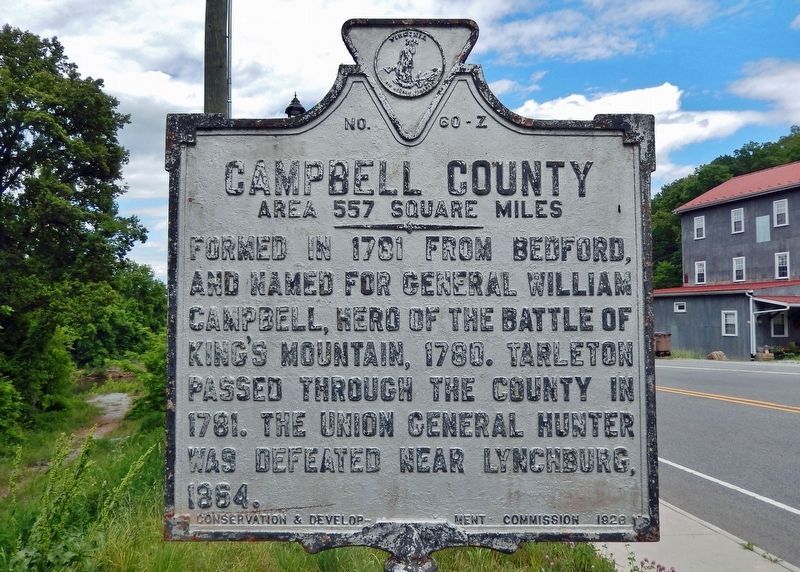 Pittsylvania County / Campbell County Marker<br>(<i>south side</i>) image. Click for full size.