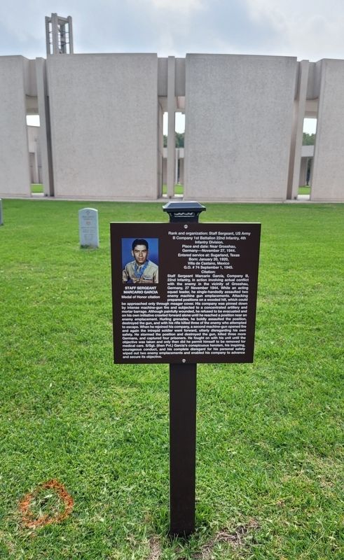 Staff Sergeant Marcario Garcia Gravestone and Marker image. Click for full size.