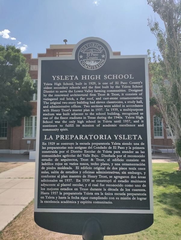 Ysleta High School Marker image. Click for full size.