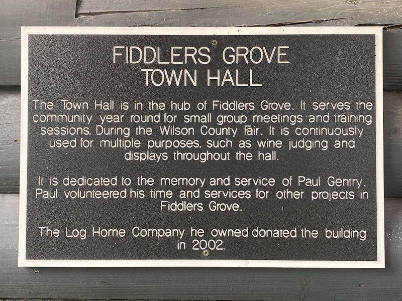 Fiddlers Grove Town Hall Marker image. Click for full size.