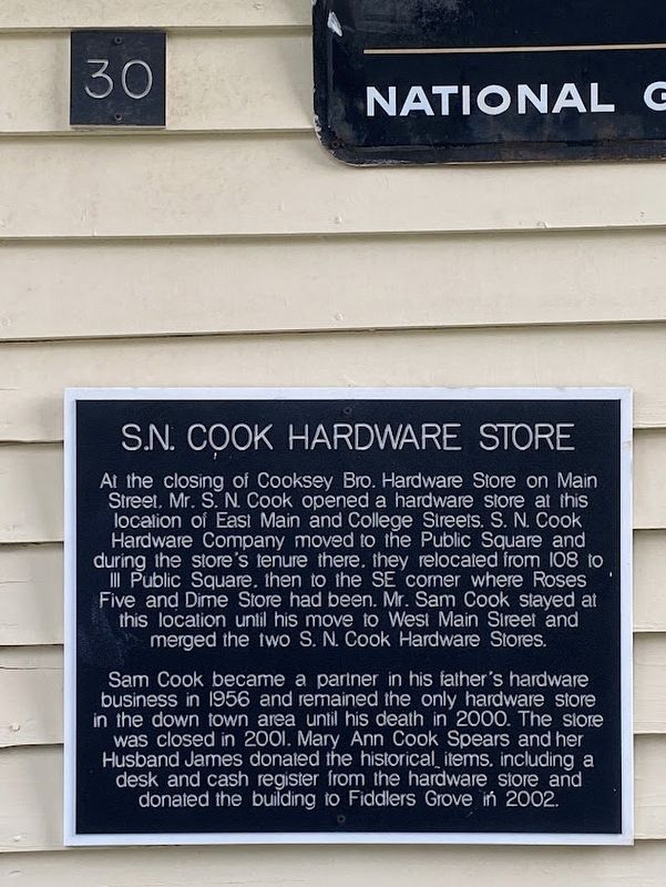 S.N. Cook Hardware Store Marker image. Click for full size.