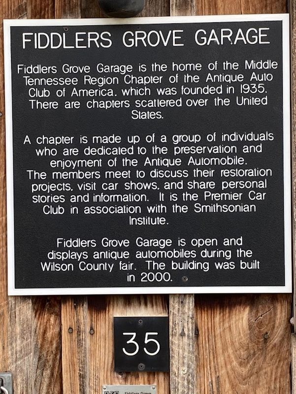 Fiddlers Grove Garage Marker image. Click for full size.