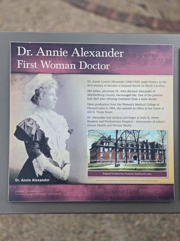 Dr. Annie Alexander Marker (left panel) image. Click for full size.