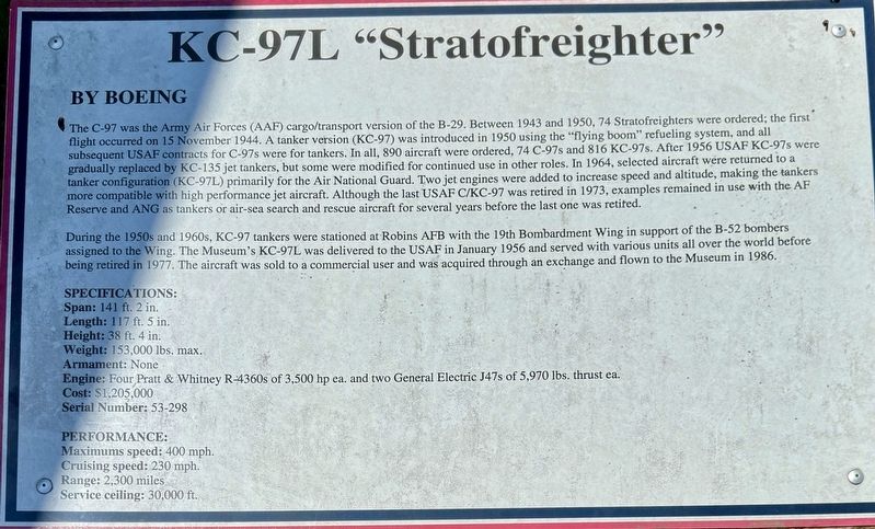 KC-97L Stratofreighter Marker image. Click for full size.