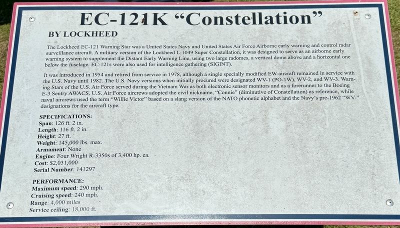 EC-121K Constellation Marker image. Click for full size.