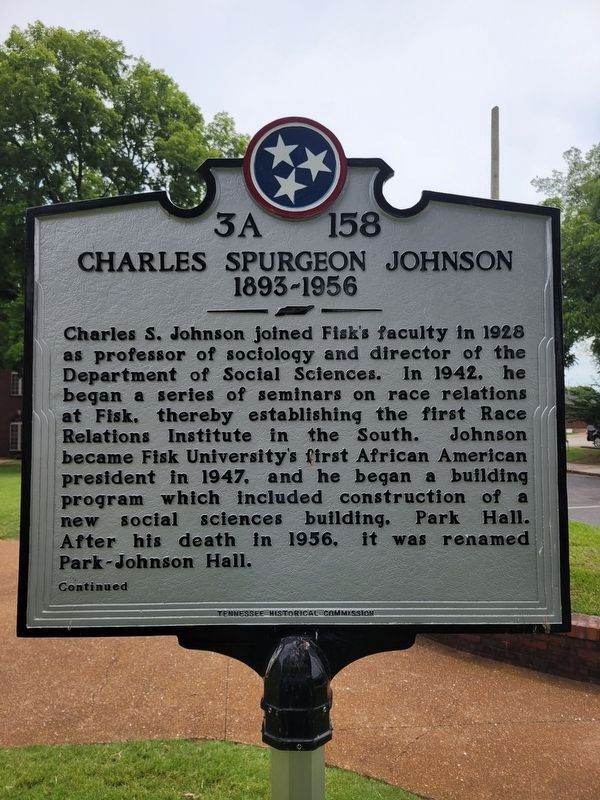 Charles Spurgeon Johnson Marker image. Click for full size.