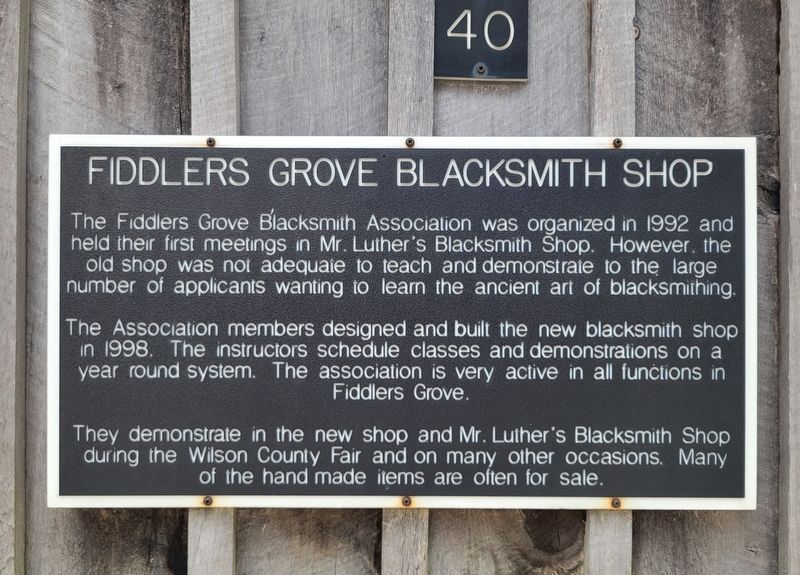 Fiddlers Grove Blacksmith Shop Marker image. Click for full size.