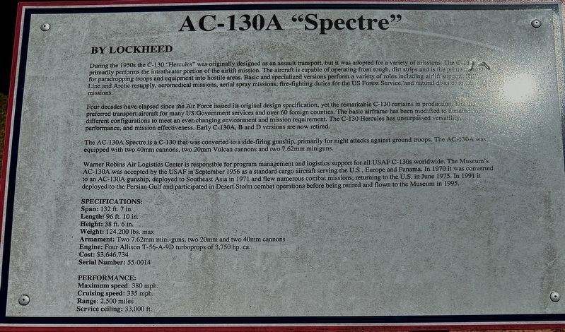 AC-130A Spectre Marker image. Click for full size.