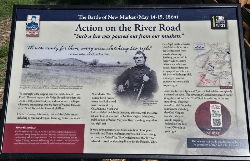 Action on the River Road Marker image. Click for full size.