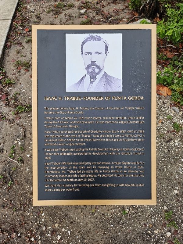 Isaac H. Trabue - Founder of Punta Gorda Marker image. Click for full size.