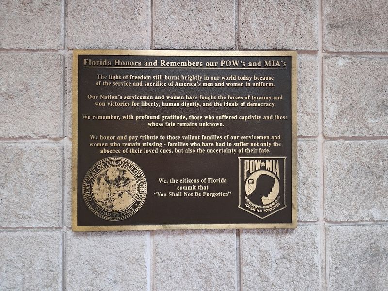 Florida Honors and Remembers our POW's and MIA's Marker image. Click for full size.