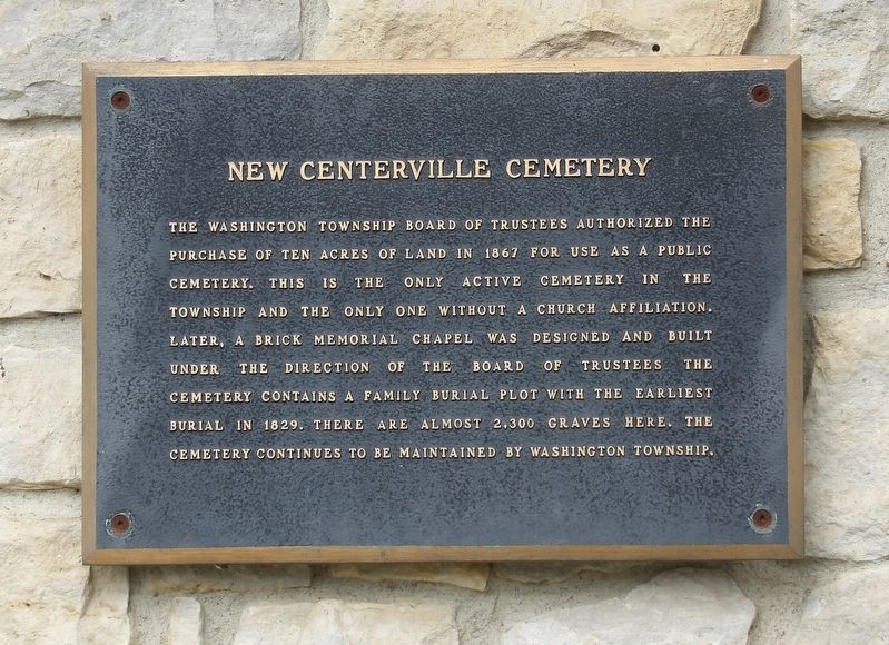 New Centerville Cemetery Marker image. Click for full size.