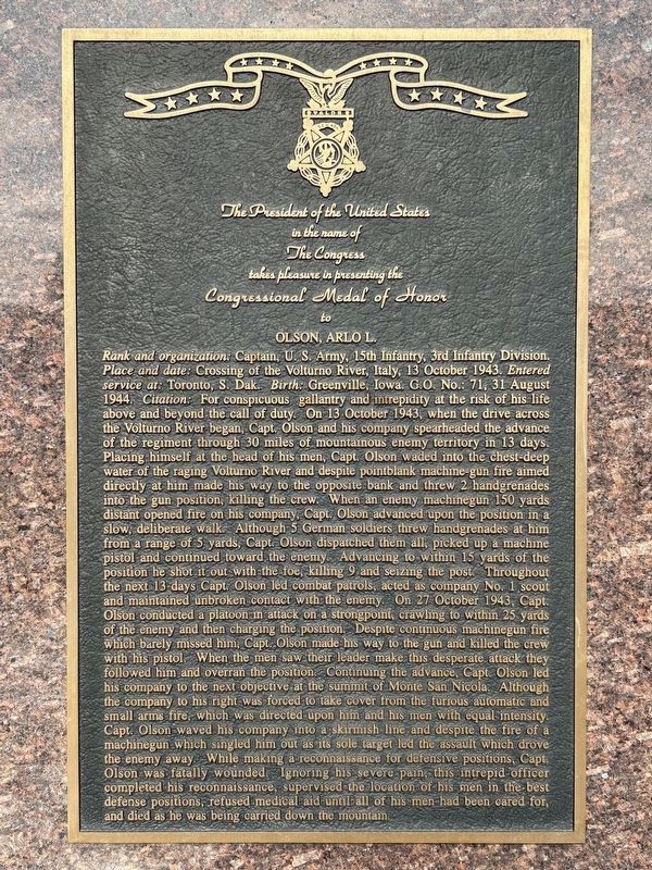 Olson, Arlo L. Marker, Side One image. Click for full size.