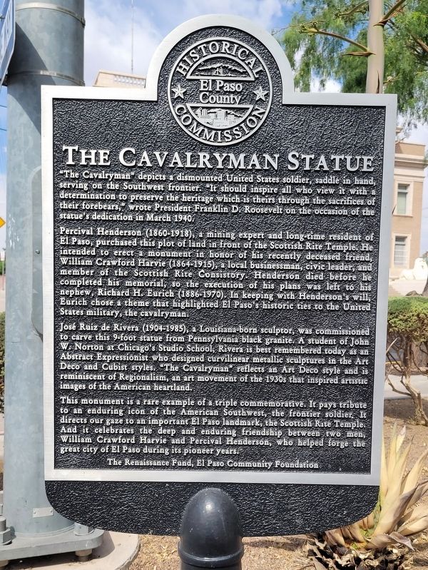 The Cavalryman Statue Marker image. Click for full size.