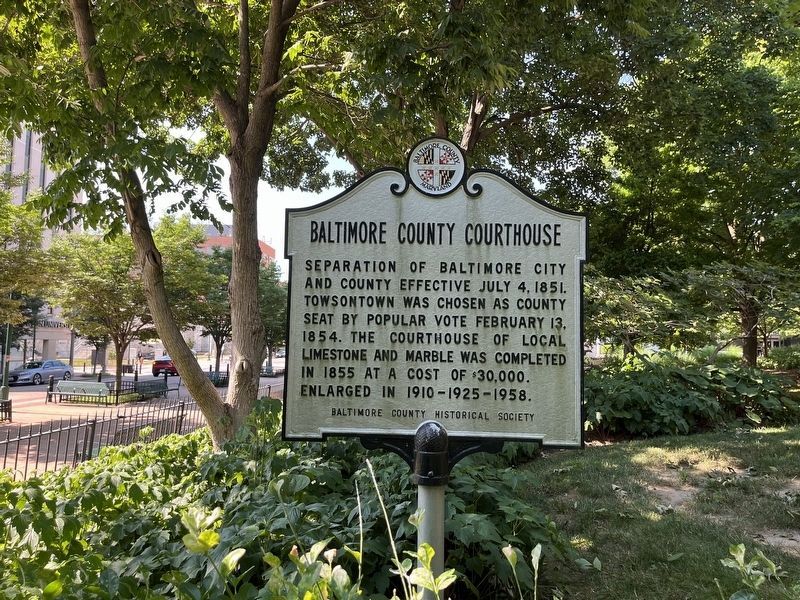 Baltimore County Courthouse Marker image. Click for full size.