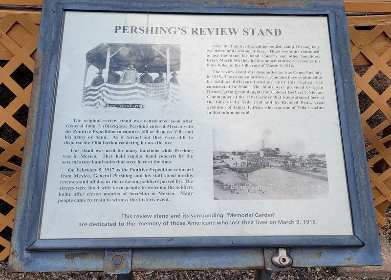 Pershing's Review Stand Marker image. Click for full size.