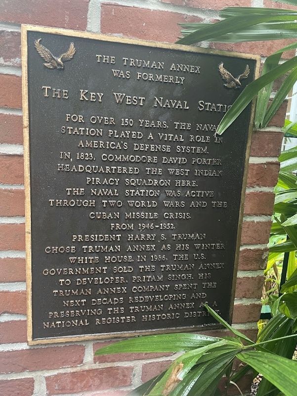 The Truman Annex was Formerly The Key West Naval Station Marker image. Click for full size.