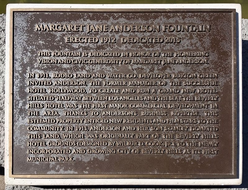 Margaret Jane Anderson Fountain Marker image. Click for full size.