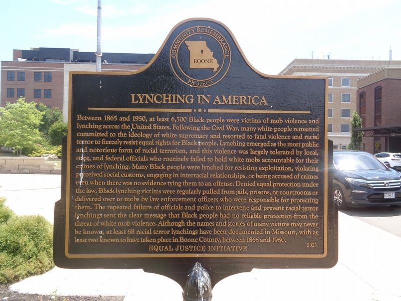 Lynching in America / The Lynching of George Bush Marker image. Click for full size.