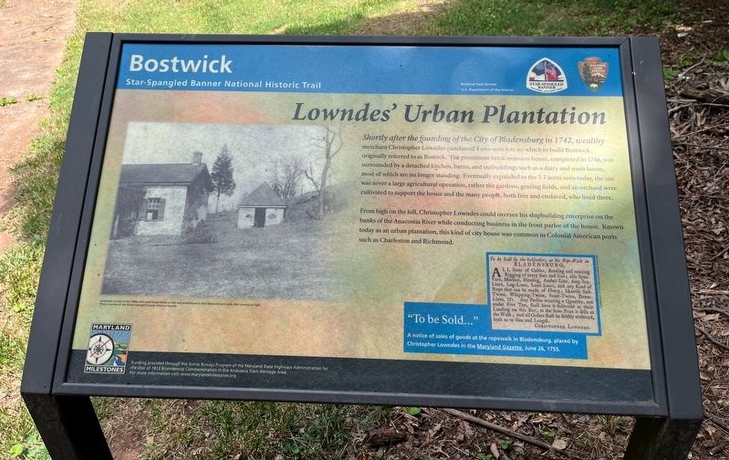 Lowndes' Urban Plantation Marker image. Click for full size.