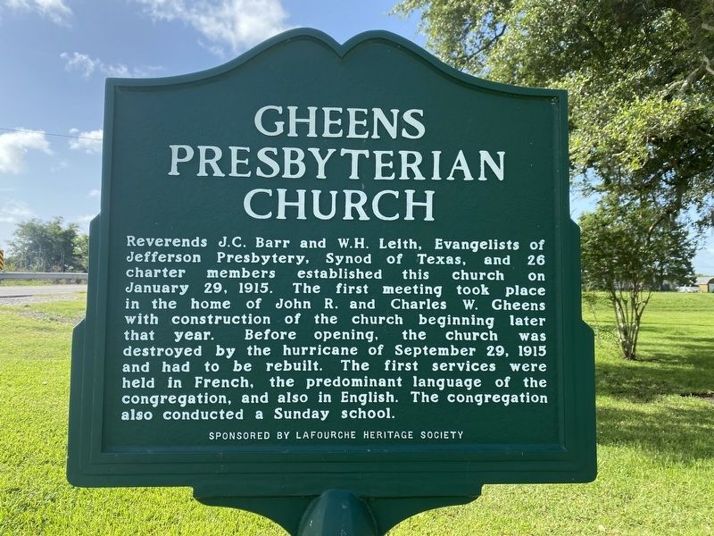 Gheens Presbyterian Church Marker image. Click for full size.