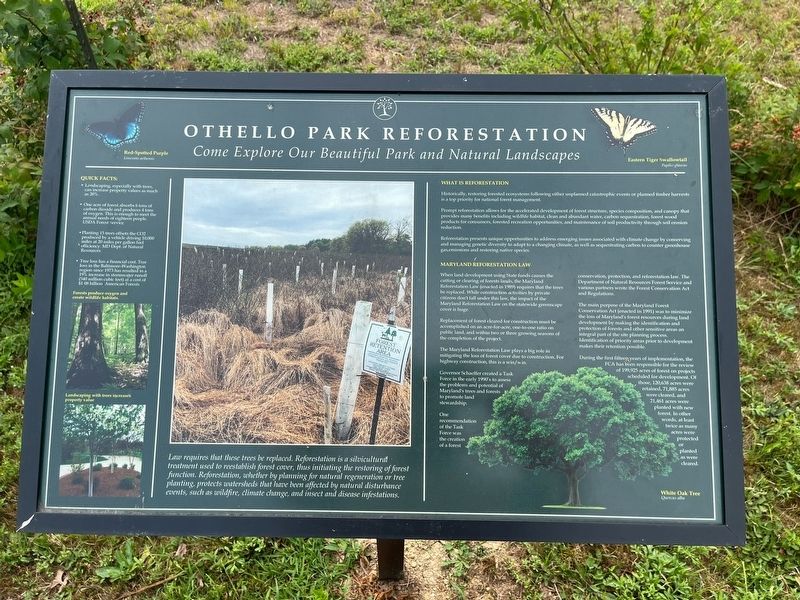 Othello Park Reforestation Marker image. Click for full size.
