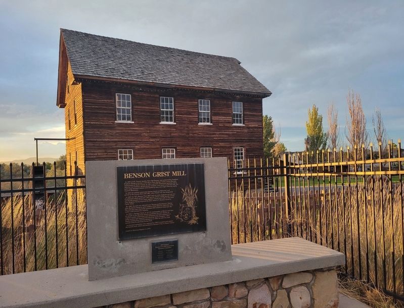 Benson Grist Mill and Marker. Click for full size. Benson Grist Mill and Marker image. Click for full size.