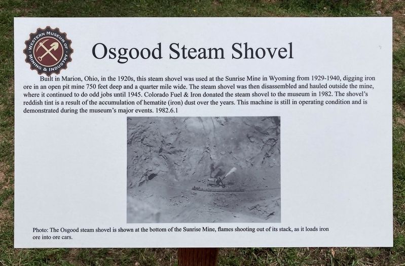 Osgood Steam Shovel Marker. Click for full size. Osgood Steam Shovel Marker image. Click for full size.