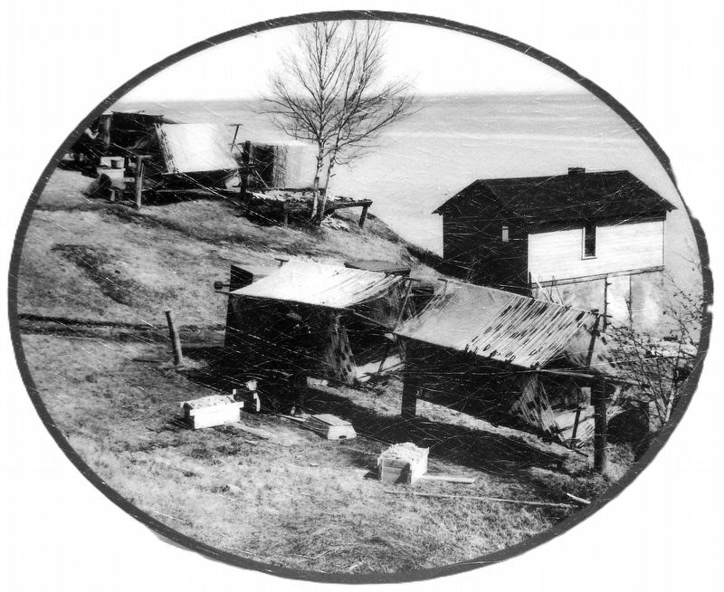 Marker detail: John Gustafson and John Sundstrom Fishing Hamlet near McQuade Road, circa 1940. Click for full size. Marker detail: John Gustafson and John Sundstrom Fishing Hamlet near McQuade Road, circa 1940 image. Click for full size.