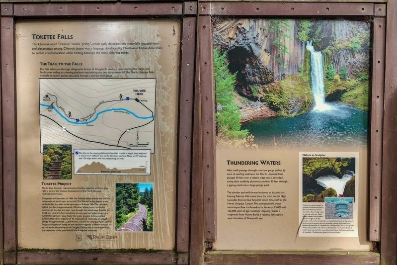 Toketee Falls Marker. Click for full size. Toketee Falls Marker image. Click for full size.