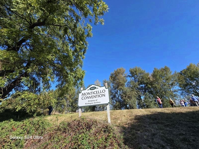 Wide-angle view of the 1852 Monticello Convention Marker. Click for full size. Wide-angle view of the 1852 Monticello Convention Marker image. Click for full size.