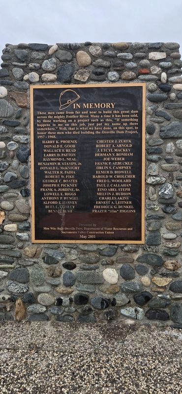Oroville Dam Marker. Click for full size. Oroville Dam Marker image. Click for full size.