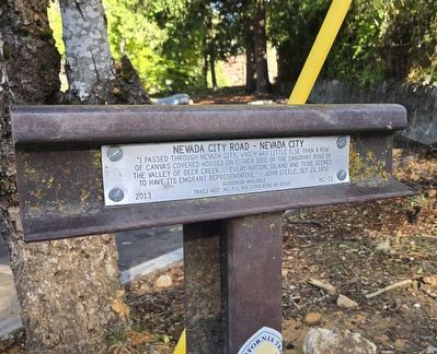 Nevada City Road – Nevada city side of marker. Click for full size. Nevada City Road – Nevada city side of marker image. Click for full size.