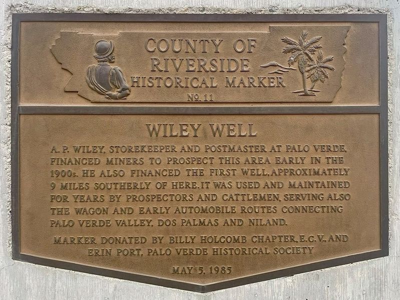 Wiley Well Marker. Click for full size. Wiley Well Marker image. Click for full size.