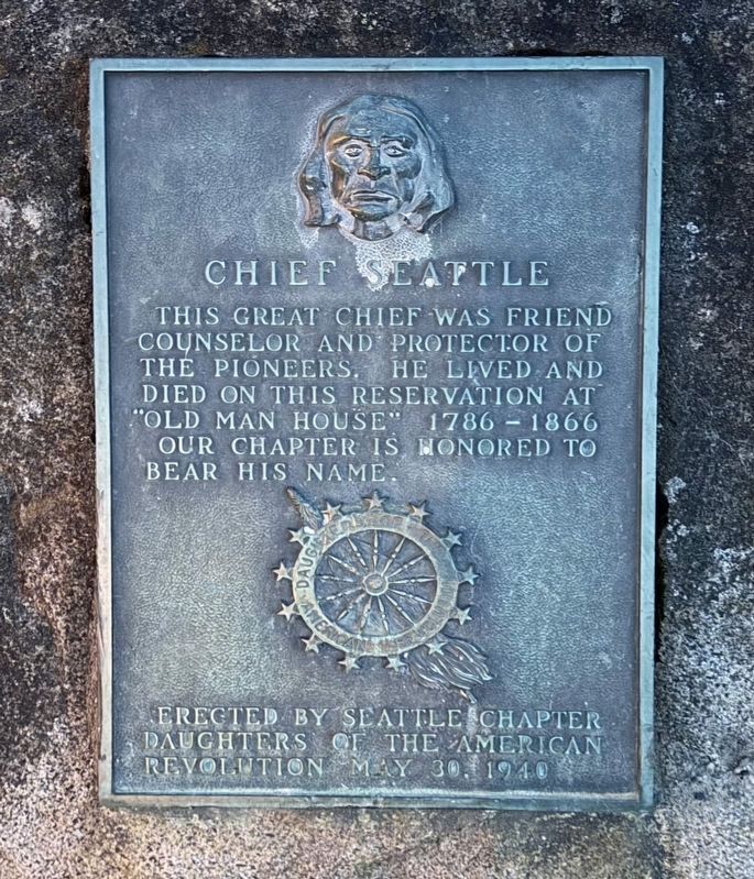 1940 Chief Seattle Marker. Click for full size. 1940 Chief Seattle Marker image. Click for full size.