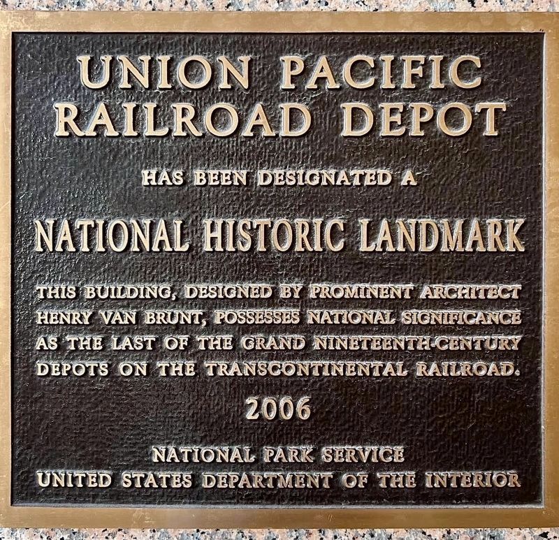 Union Pacific Railroad Depot Marker. Click for full size. Union Pacific Railroad Depot Marker image. Click for full size.